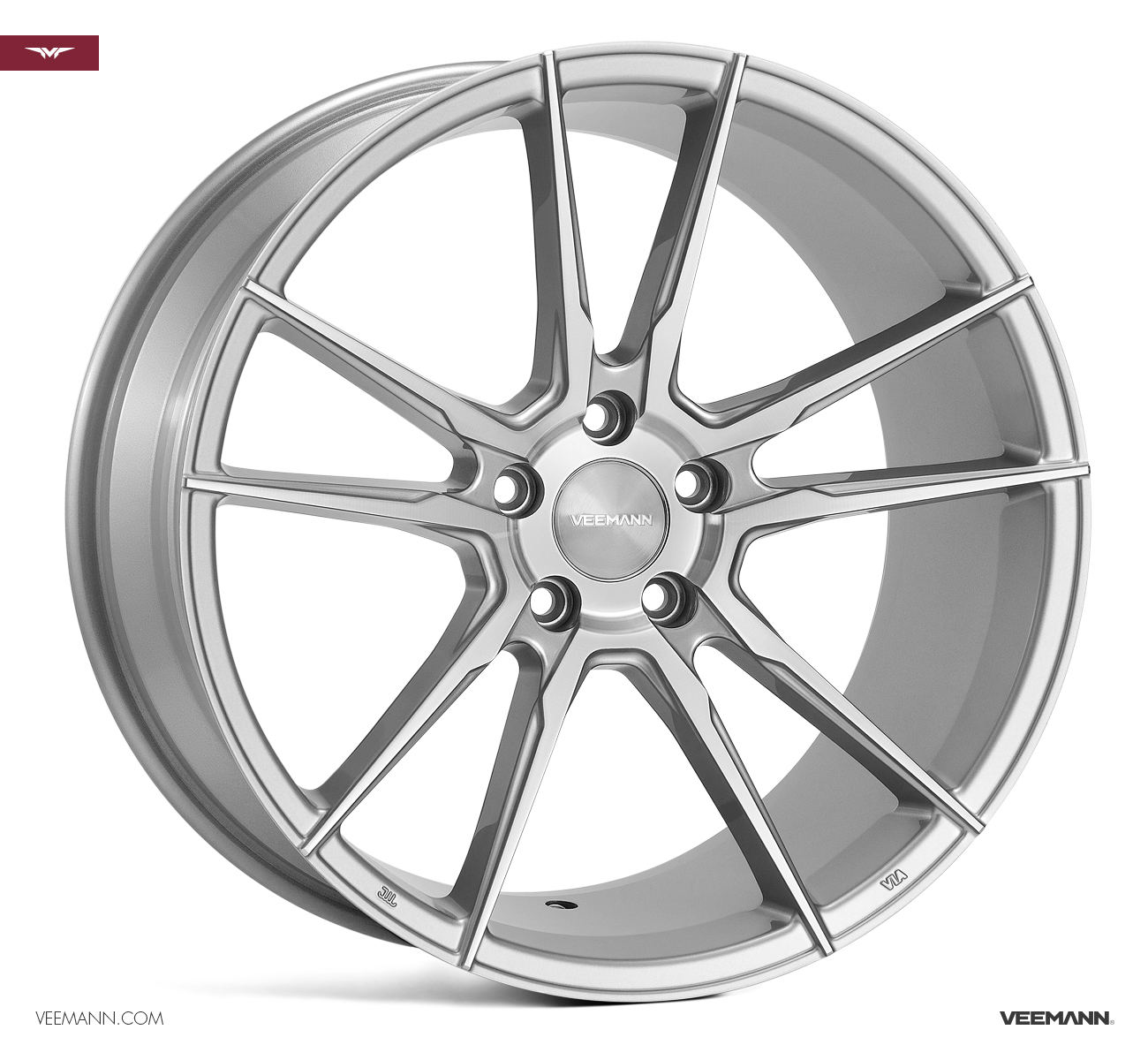 NEW 20  VEEMANN V FS24 ALLOY WHEELS IN SILVER POL WITH WIDER 10  ALL ROUND